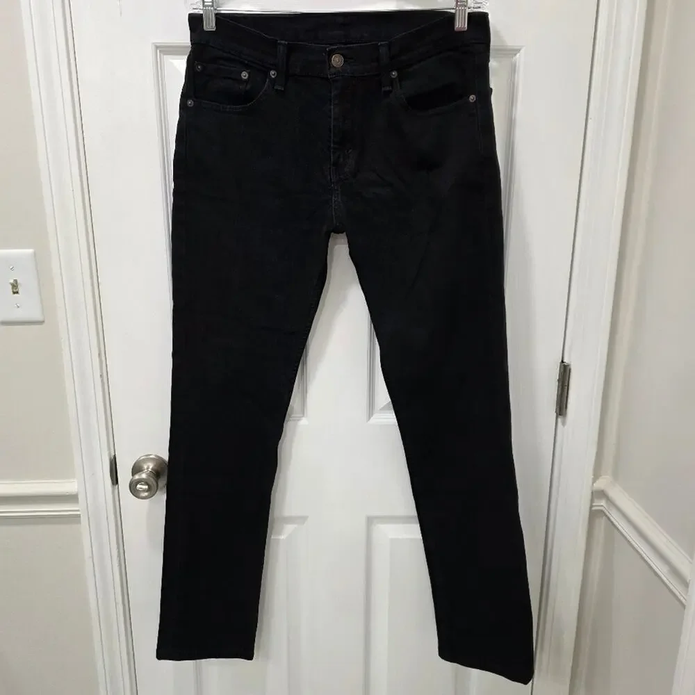 Levi's 511 Slim Fit Jeans Mens 32x32 Black Stretch Denim